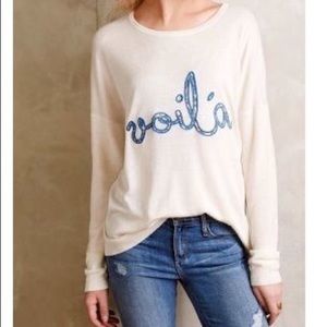 Anthro “Voila” silk/cashmere pullover sweater XS